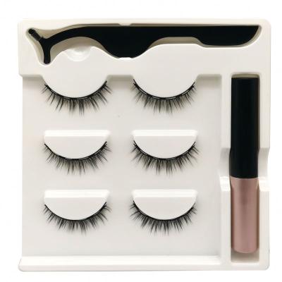 China Mink False Eyelash Set Private Reusable Magnetic Label Mink Magnetic Eyelashes with Custom Magnetic Eyeliner Set Liner Highlights for sale