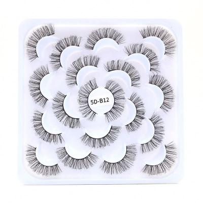 China Luxury Wholesale Sensitive 3D Strip Eyelashes False Vegan False 3D False Mink Eyelash Clear Band Invisible Eye Lashes for sale