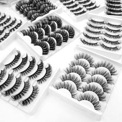 China Korea PBT 100% Sensitive Fiber False Eyelashes 3d False Eyelashes Reusable Natural Handmade Wholesale Mink for sale