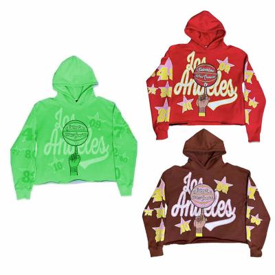 China Custom Wholesale Heavyweight Anti-wrinkle Grown For Unisex Sweatshirts With String Men's Breath 3D Printing Vintage Cut Edge Cut Edge Hoodie for sale