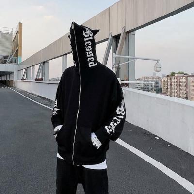 China Anti-wrinkle OEM Fleece Face Full Letter Cotton Hoodies Print Oversized Custom Heavy Puffy 3D Puff Receiver Zip Up Hoodies For Men for sale