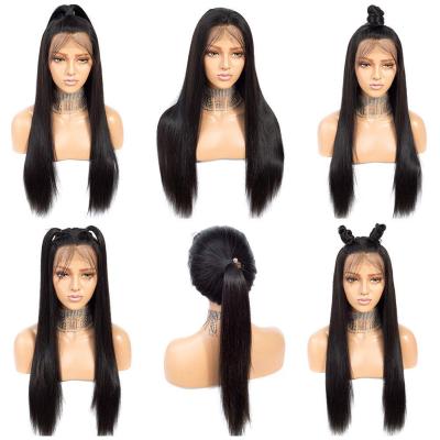 China Virgin Human Hair Unprocessed Brazilian Silky Straight Transparent Lace Front Wigs Natural Hairline With Baby Hair Pre Plucked for sale