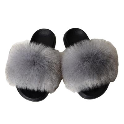 China Fashion trend factory price of wholesale faux fur outdoor upper slippers slippers for women and children for sale