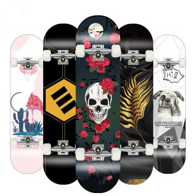 China Beginner 80cm Kids Maple Board Professional Board Four Wheel Skateboard Adult Double Skateboard Adult Rocker for sale