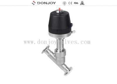 China Válvula pneumática do assento do ângulo de Donjoy com tri calmp para o vapor 180°C à venda