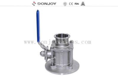 China BSP thread Sanitary Ball Valve  , 3 pcs Flush flange tank Bottom Valve for sale