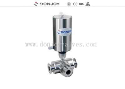 China Vertical Pneumatic 3 way ball valve 1/2