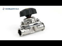 DN100 DONJOY 2 Way Sanitary Diaphragm Valve With Tri Clamp End