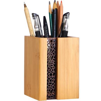 China House. Desk. Handmade Bamboo Wooden Desk Pen Pencil Holder For School Office for sale