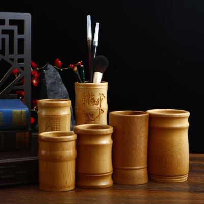 China House. Desk. Multifunctional Bamboo Organizer For Desk Art Supply School Pencil Case for sale