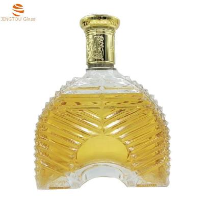 China Hot non spill style 700mlxo brandy for xo custom bottle with cork in empty glass bottle for sale