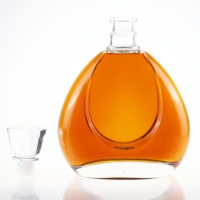 China Wholesale Empty Beverage Round Bottle 500ml750ml Brandy Vodka Wine Bottle Glass Bottle for sale