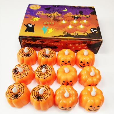 China Pumpkin Design Scented Electronic Candle Halloween Decorations Artificial Led Candles New Product for sale