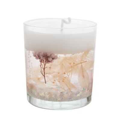 China Wholesale Custom Birthday Anniversary Gift Gel Scented Wax Dried Flower Jelly Candles Northern Lights for sale