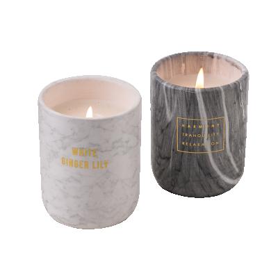 China For Candle Wholesale Home Decor Luxury Modern Custom Printed Mini Ceramic Candle Glass Jar Scented In Bulk for sale