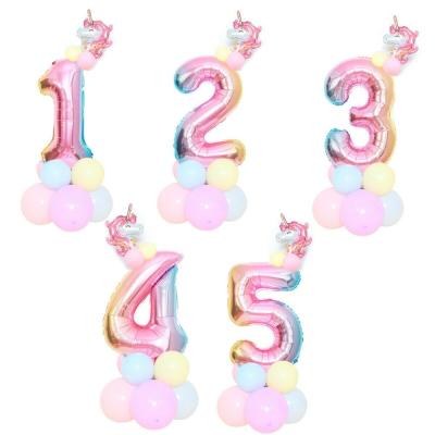 China Wholesale hot sale birthday party decoration number 1 foil balloon set for sale