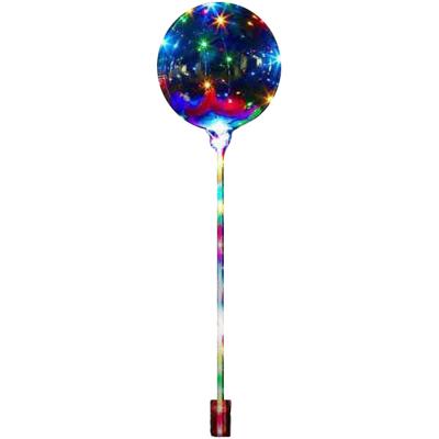 China Birthday Birthday Party Led Clear PVC Bobo Balloon With Stick Balloon Decoration for sale