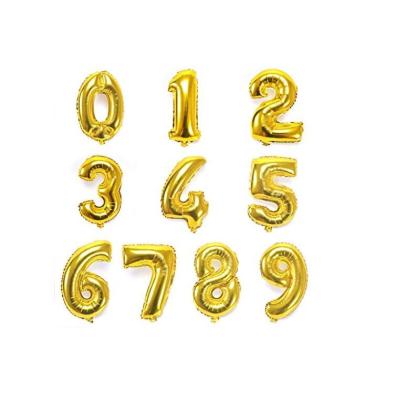 China Birthday Kids Happy Birthday 12Inch/10Inch/16Inch Mini Gold Number Gold 0-9 Helium Foil Balloon for sale