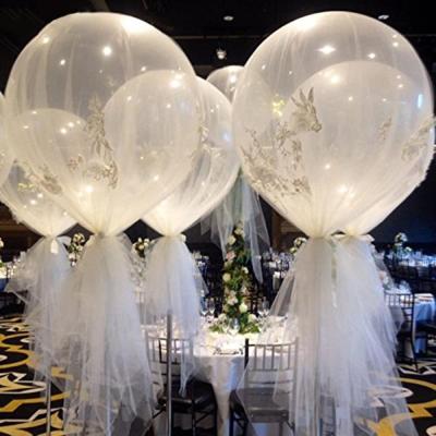 China Birthday 36 Inch 90cm Large Clear Gold Latex Round Helium Balloons for sale