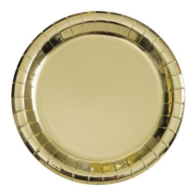 China 9inch Birthday Party Wedding Party Gold Small Disposable Paper Plates for sale