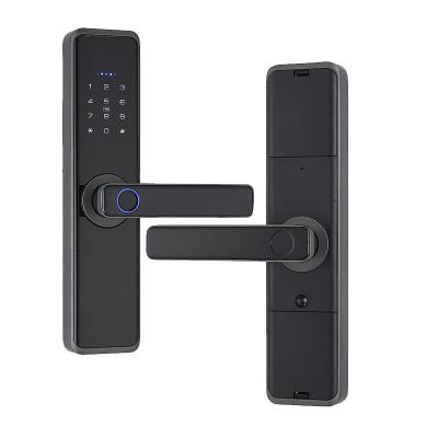 China Home Hotel Apartments Office Home/Hotel/Apartment system tuya wood keyless TUYA APP smart door lock fingerprint and passcode smart lock for aluminum door for sale