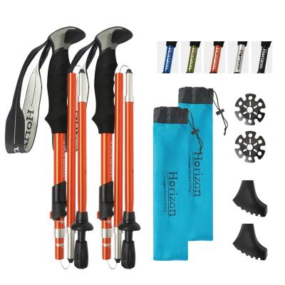 China Foldable Aluminum Folding Trekking Trekking Pole - 1pair for sale