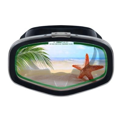 China KMAX Tempered Glass Silicone Skirt Single Lens Scuba Free Diving Mask for sale