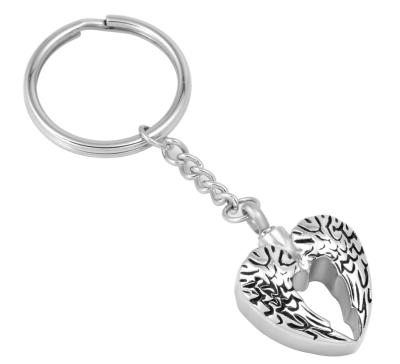 China CLASSIC Heart With Hook Keepsake Key Chain For Men Stainless Steel Mini Cremation Urn For Ashes Cool Skull Key Chain Keepsake for sale