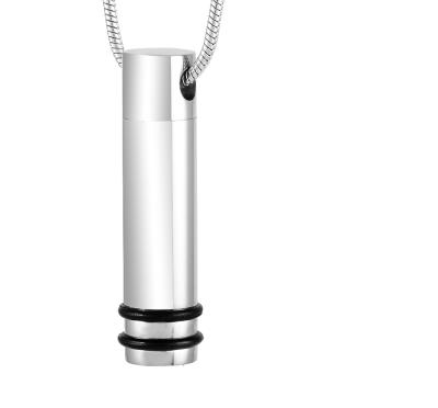 China CLASSIC Keepsakes Memorial Memorial Ashes Cremation Urn Stainless Steel Cylinder Rubber Band Pendant Necklace Women and Men for sale