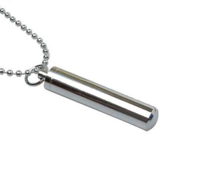 China CLASSIC Openable Memorial Stainless Steel Cremation Jewelry Cylinder Tube Ash Urn Pendant Necklaces Pill Holder Necklace for sale