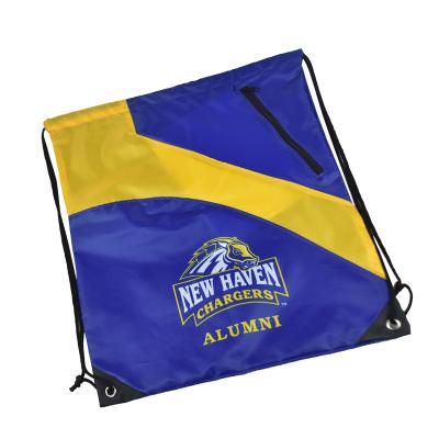 China Logo Waterproof Custom Polyester Adjustable Straps Drawstring Backpack Bag Perfect For Soccer Balls for sale