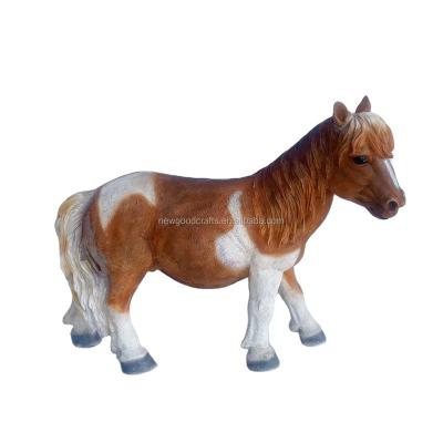 China Worldwide Brown and White Shetland Pony Garden Ornament - horse - resin life size animal for sale