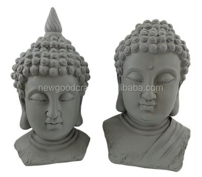 China Worldwide Large Buddha Head Buddha Bust Indoor Outdoor Polyresin Statue Ornament for sale