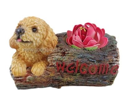 China Contemporary Garden Patio Planter Puppy Dog Resin Plants Animal Bonsai Succulent Pot for sale