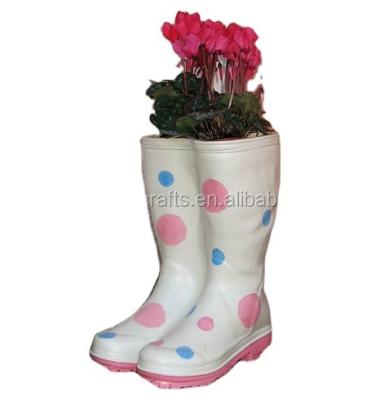 China Europe PLANTER Plant Pot HERB Flower BOOT Shoe ORNAMENT Resin for sale