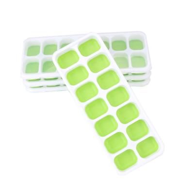 China Sustainable Silicone Ice Cube Trays Mold With Removable Lids, 14 Grids, Bpa Free, Ease Release for sale