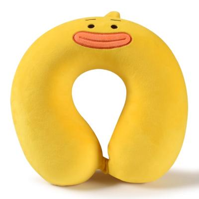 China New Anti-static Funny Cartoon Plush PU Memory Foam U-Neck Slow Bound 100% Moving Pillow For Airplane Car for sale