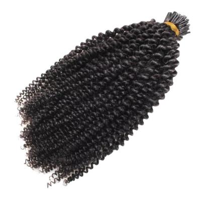 China 100 curly high quality curly drawn itip hair extensions italian keratin hair extensions price double loop remy hair for black women for sale