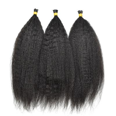 China Wholesale Good Quality Pulled Virgin Hair Curly Double Curl Extensions I Tip Double Raw Remy Itip Hair Pulled Extensions Virgin Hair for sale