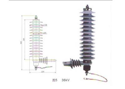 China alto voltaje de la vivienda del polímero del protector de los pararrayos de la oleada de OxideLightning del metal 60KV en venta