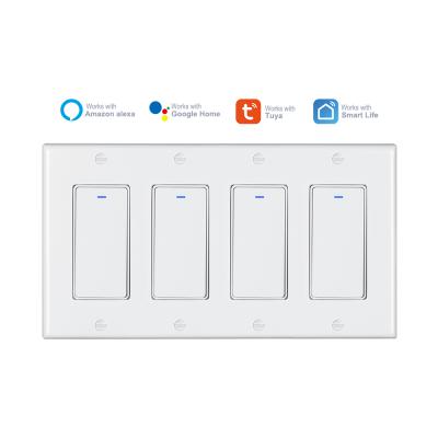 China alexa smart homekit ABS+PC 4 band wifi switch smart home tuya switch for sale