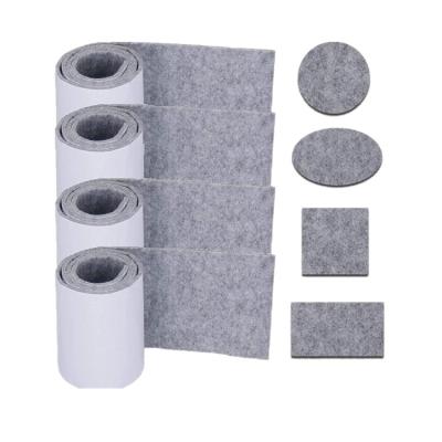 China High Density Felt Fabric Self Adhesive Felt Tape Roll DIY Furniture Protect Pads Felt Tape Roll For Hard Surfaces Cut Into Any Shape for sale