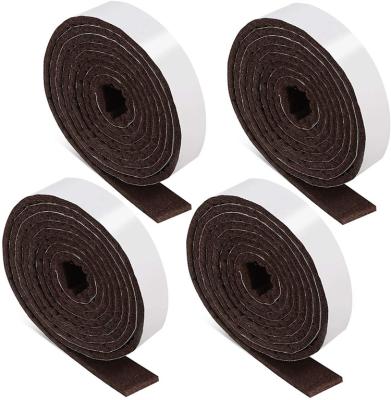 China Self Adhesive Felt Polyester Felt Tape Heavy Duty Felt Tape Rolls High Density Fabric Self-Stick Felt Strips for Protective Furniture for sale