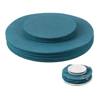 China Viable 30 Pieces 2 Sizes Cyan Felt Dish Dividers China Dish Dividers Felt Dish Divider Pads To Protect And Stack Cookware for sale