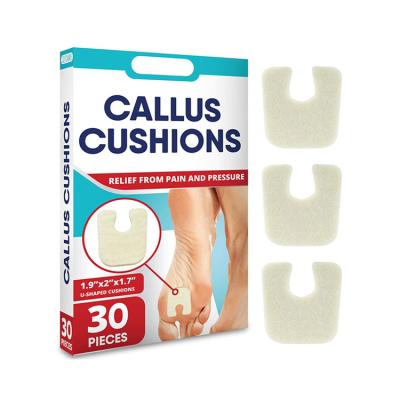 China Soft Hard Protector Self Adhesive Foot Callus Cushions Soft U-Shaped Felt Callus Pads For Pain Relief Foot Care for sale