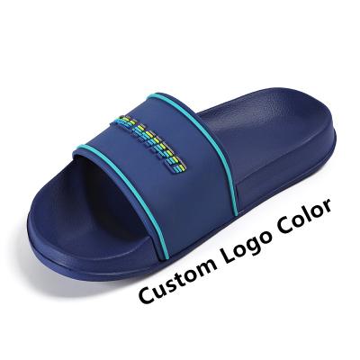 China Fashion Trend Customized Logo Made House Home Custom Print Design Slippers For Men's Big Size Men's Slippers for sale