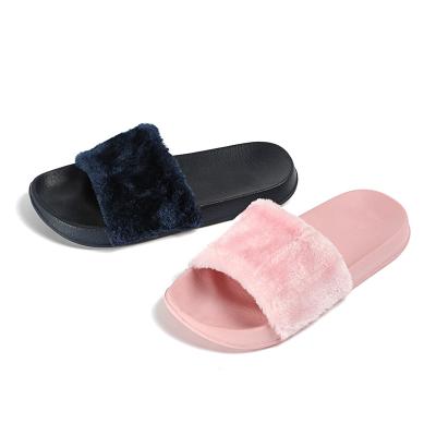 China Ladies Fashion Fur Women's Fluffy Home Slippers Women's New Winter Trend Style Designer Slippers Slippers for sale