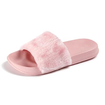 China Fashion Trend Yinke Wholesale China Pink Short Plush Indoor Slipper For Women for sale