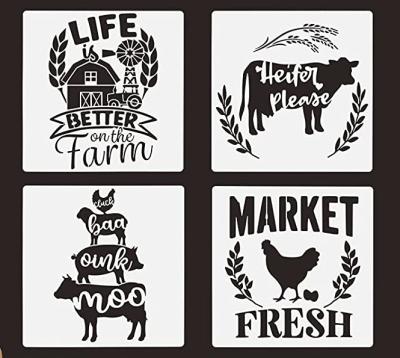 China Painting& Drawing Farm Stenciling Farm Reusable Stencils Farm Theme Painting Stenciling For Scrapbooking Drawing for sale