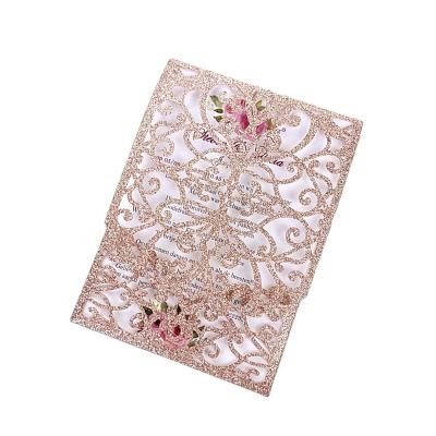 China Wholesale Custom Printing Laser Cut Hollow Paper Wedding Invitation Cards From Europe for sale